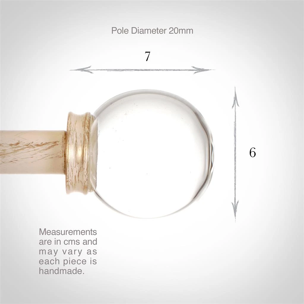 Glass Finial For 20mm Pole In Old Ivory 4 Glass Finial For 20mm Pole In Old Ivory - Image 4