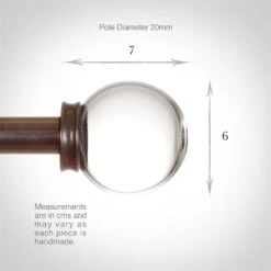 Glass Finial For 20mm Pole In Polished 7 Glass Finial For 20mm Pole In Polished -CURTAINS accessories Sale 451po 3