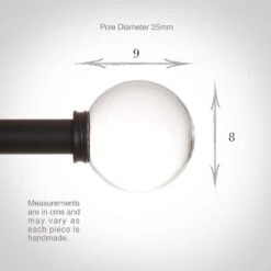 25mm Glass Finial In Matt Black -CURTAINS accessories Sale 452mb 13