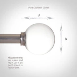 25mm Glass Finial In Mercury -CURTAINS accessories Sale 452me 13