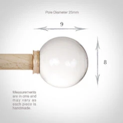 25mm Glass Finial In Old Ivory -CURTAINS accessories Sale 452oi 13