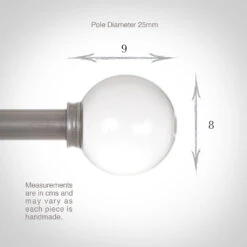 25mm Glass Finial In Polished -CURTAINS accessories Sale 452po 13