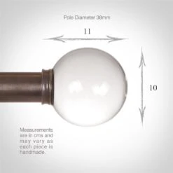 38mm Glass Finial In Polished -CURTAINS accessories Sale 453po 3