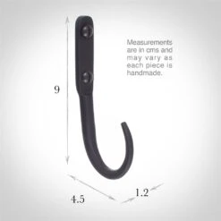9cm Barn Wall Hook In Matt Black -CURTAINS accessories Sale 530mb 13