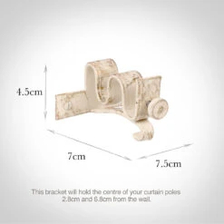 12/12mm Double Pole Centre Bracket In Old Ivory -CURTAINS accessories Sale 6001oi 13