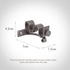 12/12mm Double Pole Centre Bracket In Polished -CURTAINS accessories Sale 6001po 13