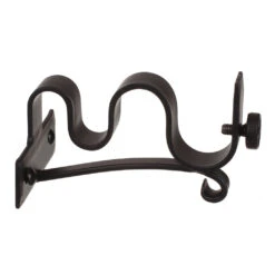 20/12mm Double Pole Centre Bracket In Matt Black 8 20/12mm Double Pole Centre Bracket In Matt Black -CURTAINS accessories Sale 6002mb 20