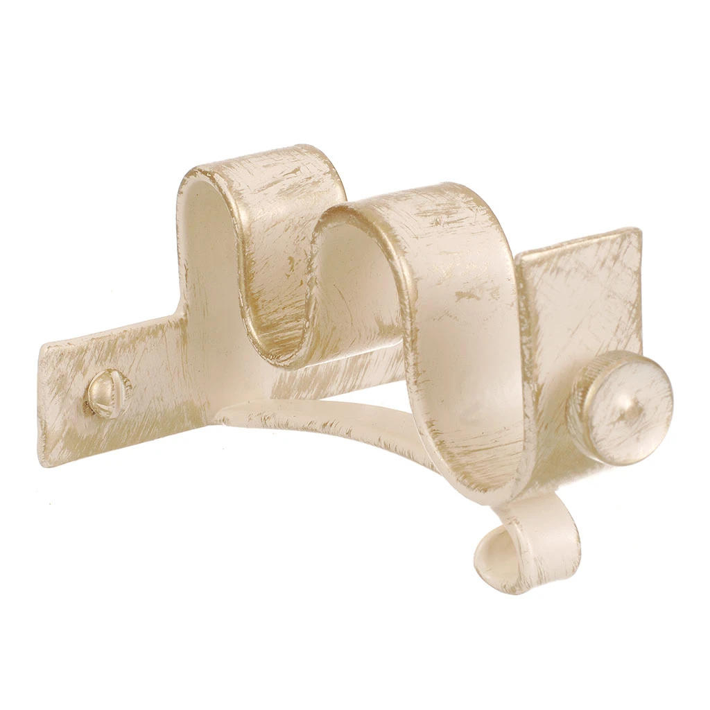 20/12mm Double Pole Centre Bracket In Old Ivory 1 20/12mm Double Pole Centre Bracket In Old Ivory