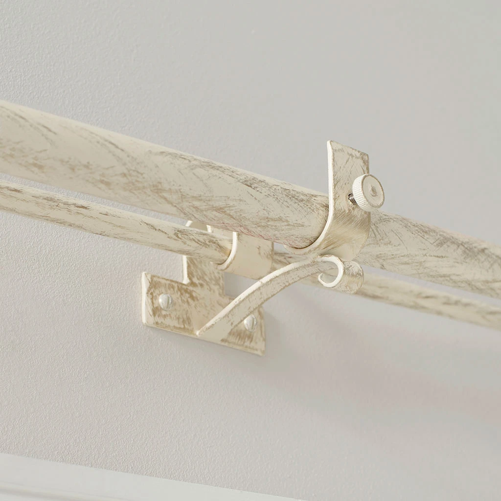 20/12mm Double Pole Centre Bracket In Old Ivory 2 20/12mm Double Pole Centre Bracket In Old Ivory - Image 2