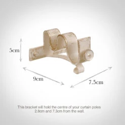 20/12mm Double Pole Centre Bracket In Old Ivory 6 20/12mm Double Pole Centre Bracket In Old Ivory -CURTAINS accessories Sale 6002oi 13