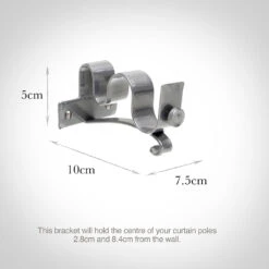 25/12mm Double Pole Centre Bracket In Mercury 5 25/12mm Double Pole Centre Bracket In Mercury -CURTAINS accessories Sale 6003me 13