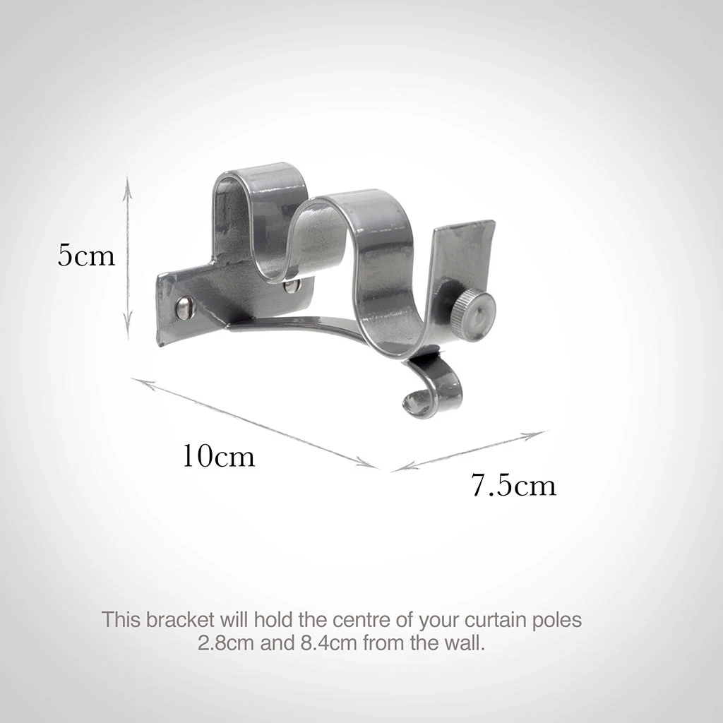 25/12mm Double Pole Centre Bracket In Mercury 3 25/12mm Double Pole Centre Bracket In Mercury - Image 3