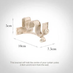 25/12mm Double Pole Centre Bracket In Old Ivory -CURTAINS accessories Sale 6003oi 13