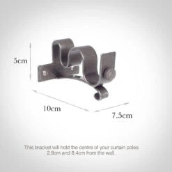 25/12mm Double Pole Centre Bracket In Polished -CURTAINS accessories Sale 6003po 13