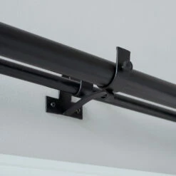 38/20mm Double Pole Centre Bracket In Matt Black -CURTAINS accessories Sale 6004mb 12 1