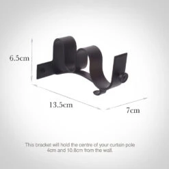 38/20mm Double Pole Centre Bracket In Matt Black -CURTAINS accessories Sale 6004mb 13