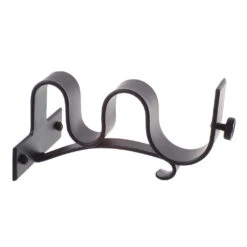 38/20mm Double Pole Centre Bracket In Matt Black -CURTAINS accessories Sale 6004mb 20