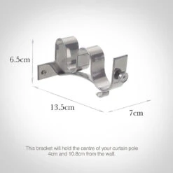 38/20mm Double Pole Centre Bracket In Mercury 5 38/20mm Double Pole Centre Bracket In Mercury -CURTAINS accessories Sale 6004me 13