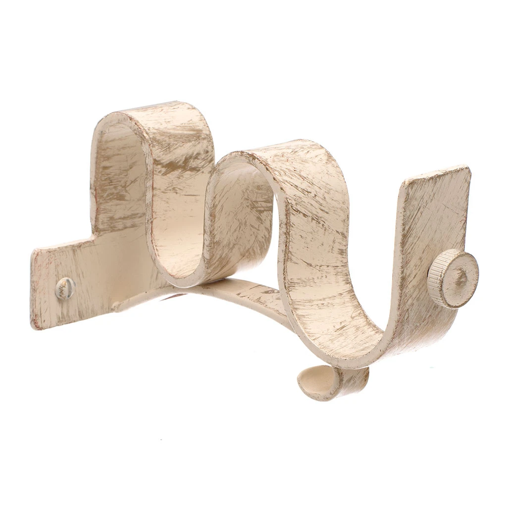 38/20mm Double Pole Centre Bracket In Old Ivory 1 38/20mm Double Pole Centre Bracket In Old Ivory