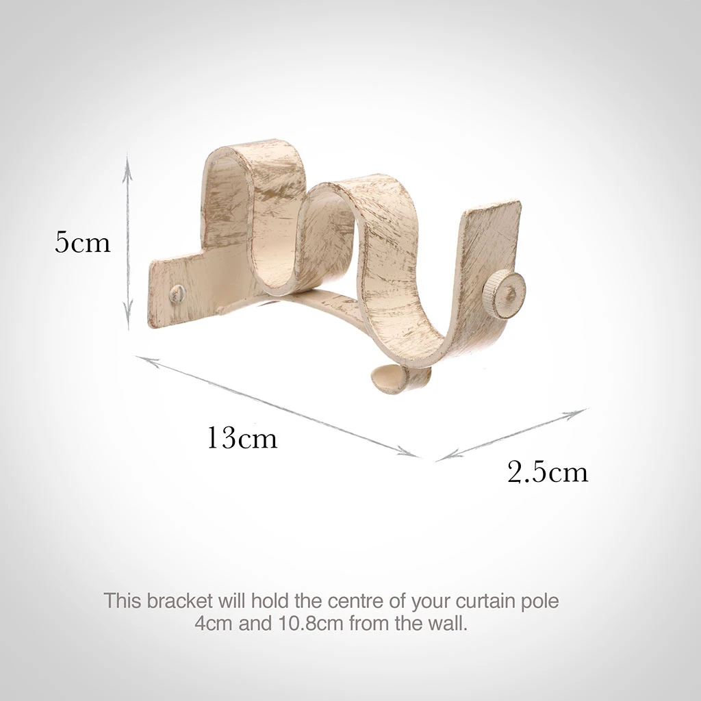 38/20mm Double Pole Centre Bracket In Old Ivory 3 38/20mm Double Pole Centre Bracket In Old Ivory - Image 3