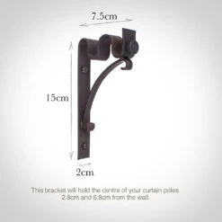 12/12mm Double Pole Standard Bracket In Beeswax -CURTAINS accessories Sale 6005bw 13