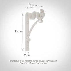 12/12mm Double Pole Standard Bracket In Clay -CURTAINS accessories Sale 6005cl 13