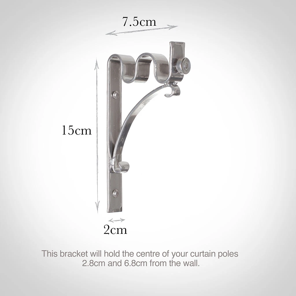 12/12mm Double Pole Standard Bracket In Mercury 3 12/12mm Double Pole Standard Bracket In Mercury - Image 3