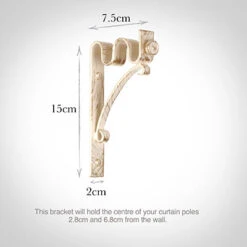 12/12mm Double Pole Standard Bracket In Old Ivory -CURTAINS accessories Sale 6005oi 13