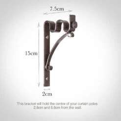 12/12mm Double Pole Standard Bracket In Polished -CURTAINS accessories Sale 6005po 13