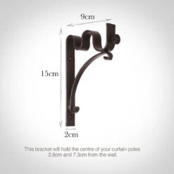 20/12mm Double Pole Standard Bracket In Beeswax -CURTAINS accessories Sale 6006bw 13