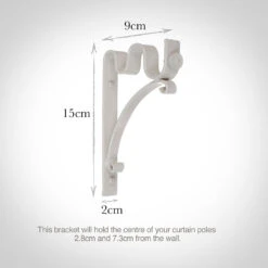 20/12mm Double Pole Standard Bracket In Clay -CURTAINS accessories Sale 6006cl 13