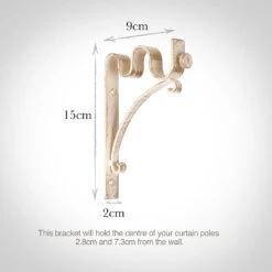 20/12mm Double Pole Standard Bracket In Old Ivory -CURTAINS accessories Sale 6006oi 13