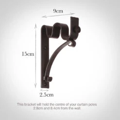 25/12mm Double Pole Standard Bracket In Beeswax -CURTAINS accessories Sale 6007bw 13