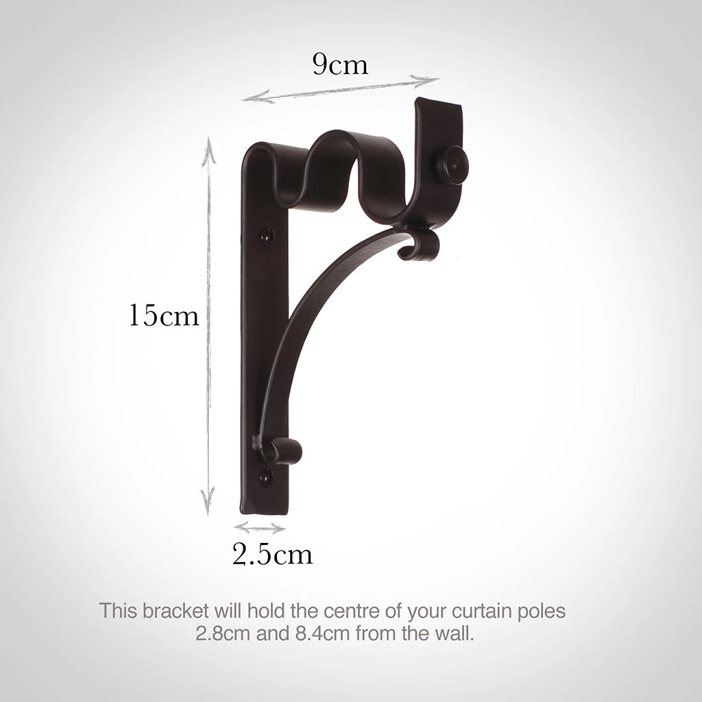 25/12mm Double Pole Standard Bracket In Matt Black 3 25/12mm Double Pole Standard Bracket In Matt Black - Image 3