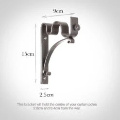 25/12mm Double Pole Standard Bracket In Polished -CURTAINS accessories Sale 6007po 13