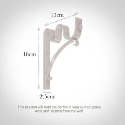38/20mm Double Pole Standard Bracket In Clay -CURTAINS accessories Sale 6008cl 13