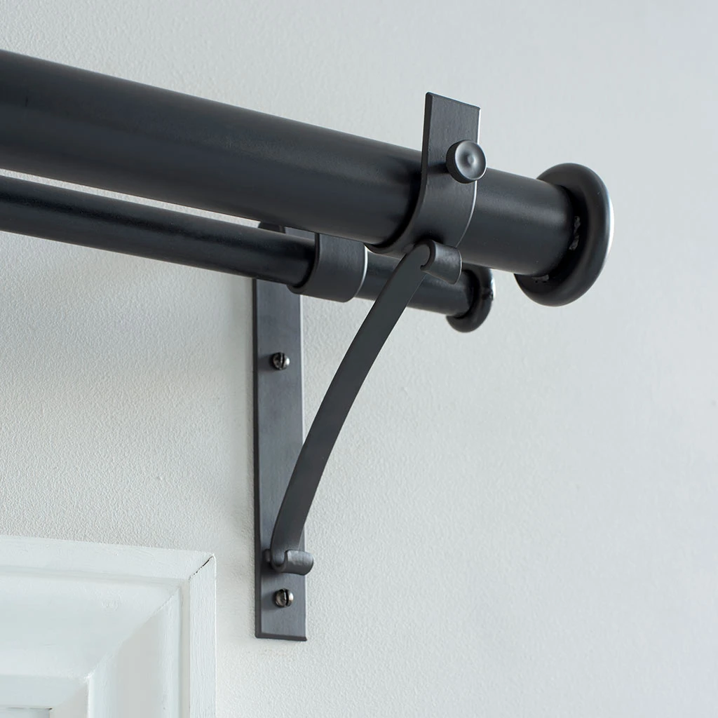 38/20mm Double Pole Standard Bracket In Matt Black 2 38/20mm Double Pole Standard Bracket In Matt Black - Image 2