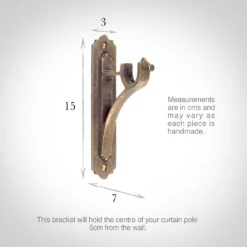 19mm Brett Standard Bracket In Antiqued Brass 6 19mm Brett Standard Bracket In Antiqued Brass -CURTAINS accessories Sale 6009ab 13