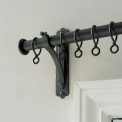 25mm Brett Standard Bracket In Matt Black -CURTAINS accessories Sale 6010mb 12