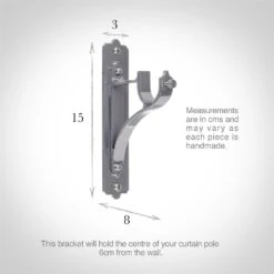 25mm Brett Standard Bracket In Mercury -CURTAINS accessories Sale 6010me 13