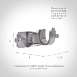 20mm Brett Centre Bracket In Mercury -CURTAINS accessories Sale 6011me 13