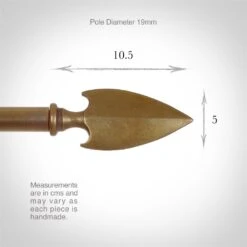 19mm Hasta Spear Finial In Antiqued Brass -CURTAINS accessories Sale 6017ab 3
