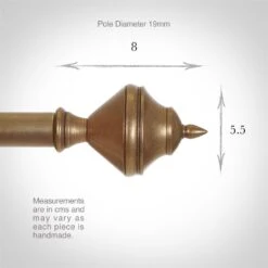 19mm Brass Empire Finial In Antiqued Brass -CURTAINS accessories Sale 6018ab 3