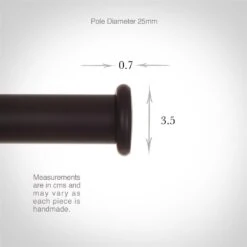 25mm Button Finial In Matt Black -CURTAINS accessories Sale 601mb 3