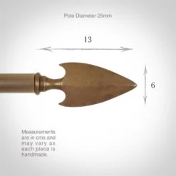 25mm Hasta Spear Finial In Antiqued Brass -CURTAINS accessories Sale 6022ab 3