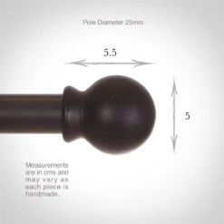 25mm Cannonball Finial In Beeswax -CURTAINS accessories Sale 602bw 3