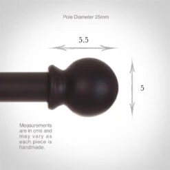 25mm Cannonball Finial In Matt Black -CURTAINS accessories Sale 602mb 3