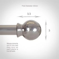 25mm Cannonball Finial In Mercury -CURTAINS accessories Sale 602me 3