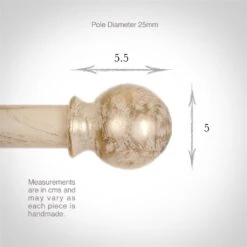 25mm Cannonball Finial In Old Ivory -CURTAINS accessories Sale 602oi 3