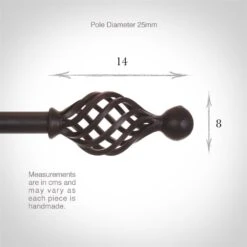 25mm Cage & Ball Finial In Beeswax 6 25mm Cage & Ball Finial In Beeswax -CURTAINS accessories Sale 603bw 3